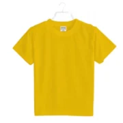Boys Cotton Plain Half Sleeve TShirt (Yellow) - Image 2
