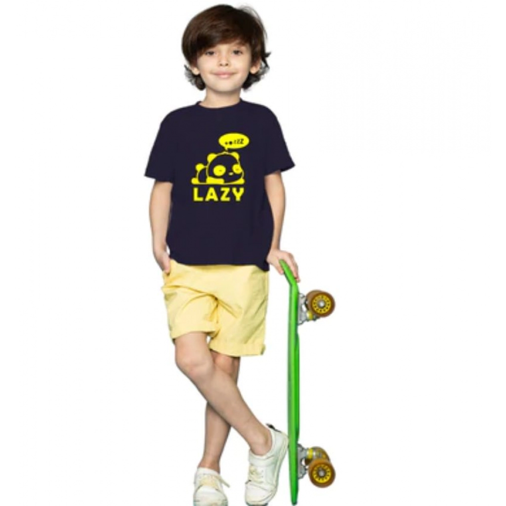 52321723609_dae7f33cf1_o_d-1000x1000-1.webp Boys Cotton Lazy Half Sleeve TShirt (Black) - Image 1