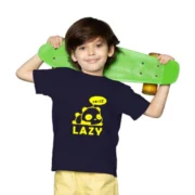 Boys Cotton Lazy Half Sleeve TShirt (Black) - Image 4