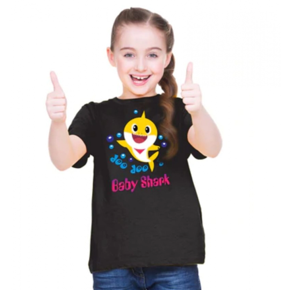 52321746535_97dc79fa60_o_d-1000x1000-1.webp Girls Cotton Baby Shark Half Sleeve TShirt (Black) - Image 1