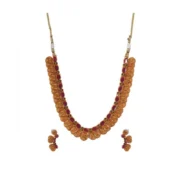 Women's Elegent Laxmi Coin Shape Jewellery Chowker Set (Red, Free Size)