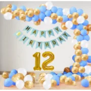 12Th Year Decoration Kit For Boy And Girl With Banner And Balloons (Blue)