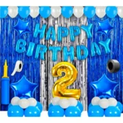 2Nd Birthday Decoration Items For Boys (Multicolor)