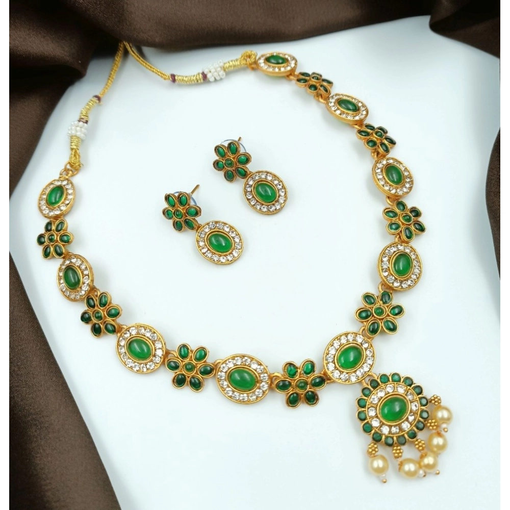 52847967044_f0ae4ec42b_o_d-1000x1000-1.webp Women's Temple Elegance Gold Plated Necklace and Earrings Set (Green, Free Size) - Image 1