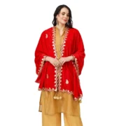 Women's Velvet Gotta Patti Dupatta (Red, Length: 2.25 to 2.50 Mtr) - Image 3