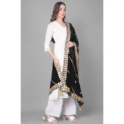 Women's Velvet Gotta Patti Dupatta (Black, Length: 2.25 to 2.50 Mtr) - Image 2