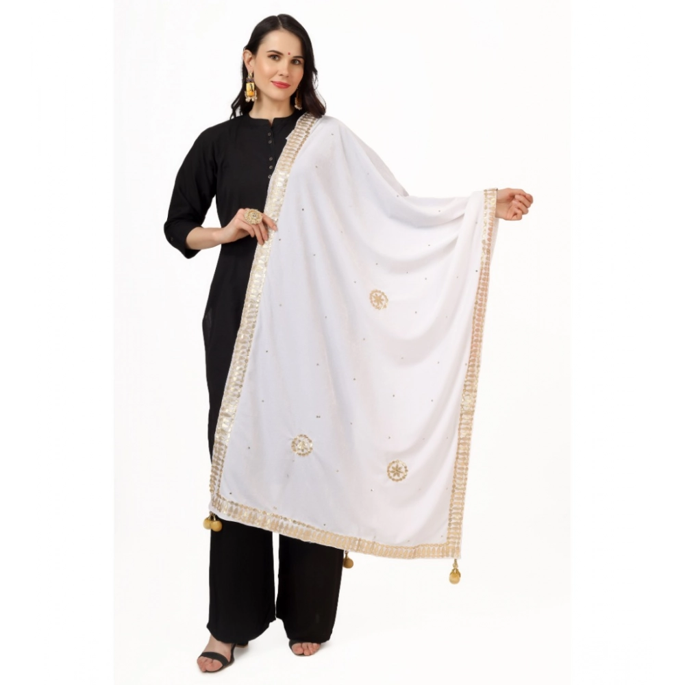 53510134426_9f2ceb81af_o_d-1000x1000-1.webp Women's Velvet Gotta Patti Dupatta (White, Length: 2.25 to 2.50 Mtr) - Image 1