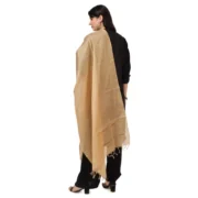Women's Chanderi Solid Dupatta (Gold, Length: 2.25 to 2.50 Mtr) - Image 3