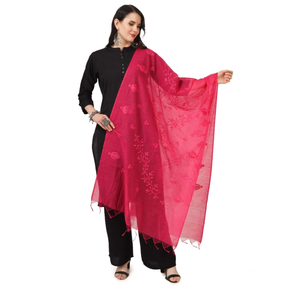 53510135656_2858949923_o_d-1000x1000-1.webp Women's Cotton Embroidered Dupatta (Maroon, Length: 2.25 to 2.50 Mtr) - Image 1