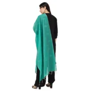 Women's Cotton Embroidered Dupatta (Turquoise, Length: 2.25 to 2.50 Mtr) - Image 3
