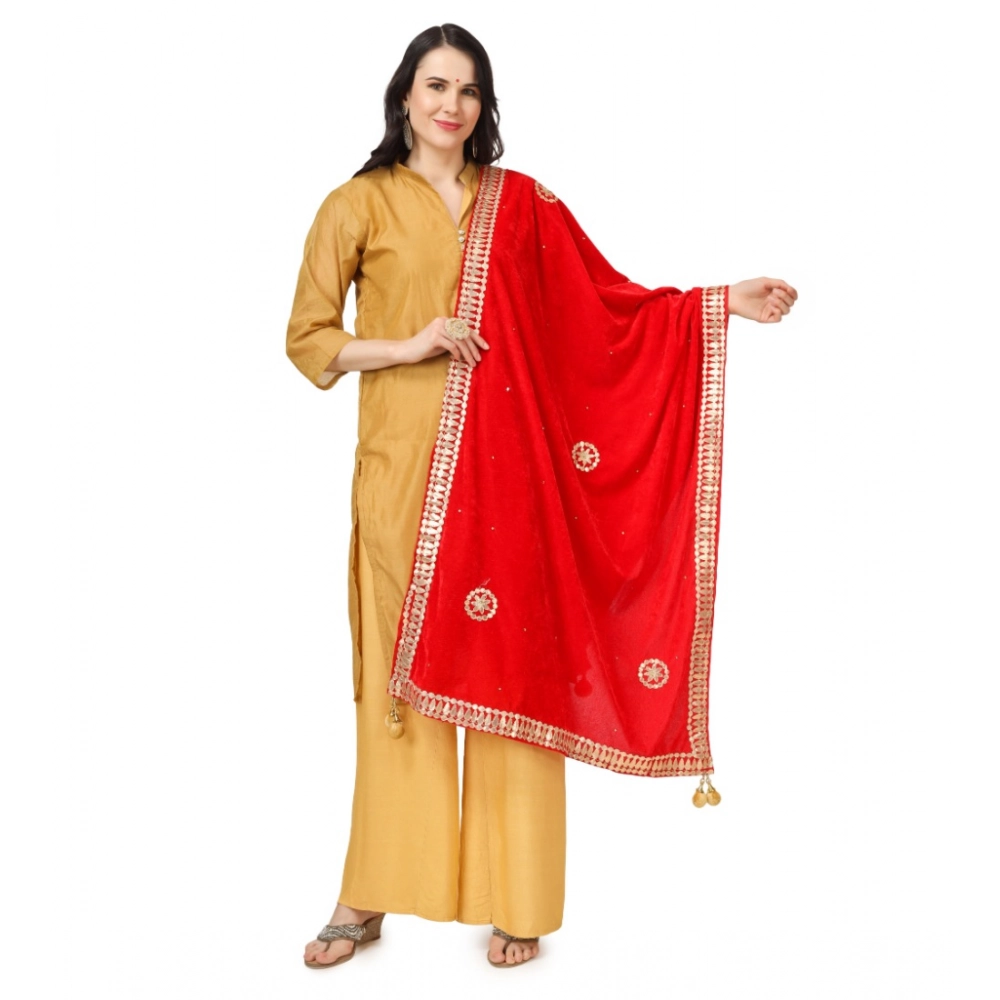 53510300343_45520a2f2a_o_d-1000x1000-1.webp Women's Velvet Gotta Patti Dupatta (Red, Length: 2.25 to 2.50 Mtr) - Image 1