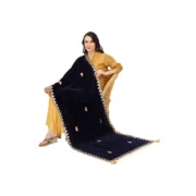 Women's Velvet Gotta Patti Dupatta (Blue, Length: 2.25 to 2.50 Mtr) - Image 2