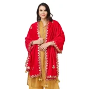 Women's Velvet Gotta Patti Dupatta (Pink, Length: 2.25 to 2.50 Mtr) - Image 3
