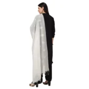Women's Cotton Embroidered Dupatta (White, Length: 2.25 to 2.50 Mtr) - Image 3