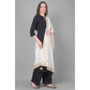 Women's Velvet Gotta Patti Dupatta (White, Length: 2.25 to 2.50 Mtr) - Image 2