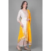 Women's Velvet Gotta Patti Dupatta (Yellow, Length: 2.25 to 2.50 Mtr) - Image 2
