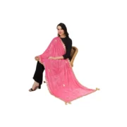 Women's Velvet Gotta Patti Dupatta (Pink, Length: 2.25 to 2.50 Mtr) - Image 2