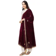 Women's Velvet Gotta Patti Dupatta (Purple, Length: 2.25 to 2.50 Mtr) - Image 5