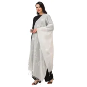 Women's Cotton Embroidered Dupatta (White, Length: 2.25 to 2.50 Mtr) - Image 5