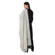 Women's Chanderi Solid Dupatta (White, Length: 2.25 to 2.50 Mtr) - Image 3