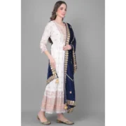 Women's Velvet Gotta Patti Dupatta (Navy, Length: 2.25 to 2.50 Mtr) - Image 2