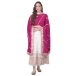 Women's Velvet Gotta Patti Dupatta (Purple, Length: 2.25 to 2.50 Mtr)