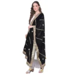 Women's Velvet Gotta Patti Dupatta (Black, Length: 2.25 to 2.50 Mtr)