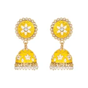 Women's Rose Gold Plated Alloy Earrings (Yellow)