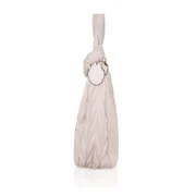 Women's Faux Leather Textured Handbag (Beige White) - Image 5