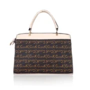 Women's Faux Leather Printed Handbag (Beige) - Image 6