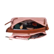 Women's Faux Leather Textured Sling Bag (Pink) - Image 2