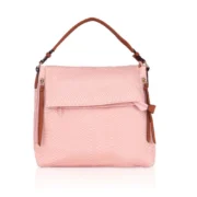 Women's Faux Leather Textured Sling Bag (Pink)