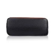 Women's Faux Leather Textured Tote Bag (Black) - Image 3