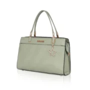 Women's Faux Leather Textured Adjustable Long Belt Handbag (Green) - Image 6