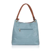 Women's Faux Leather Textured Tote Bag (Grey) - Image 4