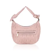 Women's Faux Leather Textured Handbag (Pink) - Image 4
