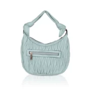 Women's Faux Leather Textured Handbag (Blue) - Image 4
