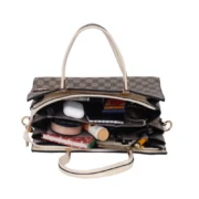 Women's Faux Leather Printed Handbag (Beige) - Image 2