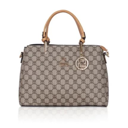 Women's Faux Leather Printed Handbag (Camel)