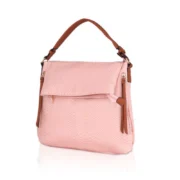 Women's Faux Leather Textured Sling Bag (Pink) - Image 6