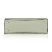 Women's Faux Leather Textured Adjustable Long Belt Handbag (Green) - Image 3