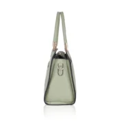 Women's Faux Leather Textured Adjustable Long Belt Handbag (Green) - Image 5