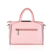 Women's Faux Leather Metal Beads Handbag (Pink) - Image 6