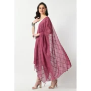Women's Chanderi Self Design Dupatta (Levender, Length: Free Size) - Image 3