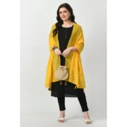 Women's Chanderi Self Design Dupatta (Yellow, Length: Free Size) - Image 2