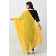 Women's Chanderi Self Design Dupatta (Yellow, Length: Free Size) - Image 4