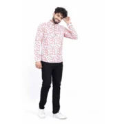 Men's Cotton Blended Printed Full Sleeve Shortkurta (Multicolor) - Image 4