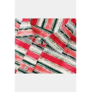 Men's Cotton Blended Striped Full Sleeve Shirt (Red-White) - Image 2
