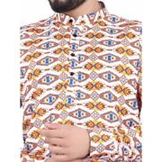 Men's Cotton Blended Printed Full Sleeve Shortkurta (Multicolor) - Image 2