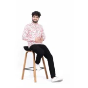 Men's Cotton Blended Printed Full Sleeve Shortkurta (Multicolor) - Image 3
